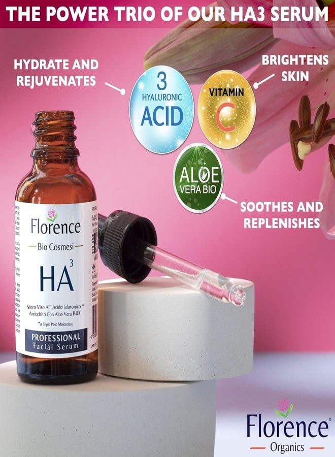 Florence Hyaluronic Acid Serum for Skin – Anti-Aging Moisturizer Face Serum for Brightening, Plumper & Smoother Skin. Non-Greasy, Ultra-Hydrating Niacinamide, B5 & Vitamin C Skin Care Facial Serum, 2 oz - Image 3